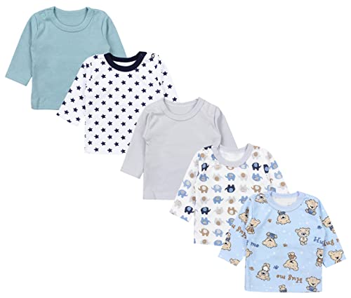 TupTam Baby Jungen Langarmshirt Gestreift 5er Set, Farbe: Mehrfarbig 10, Größe: 62 von TupTam