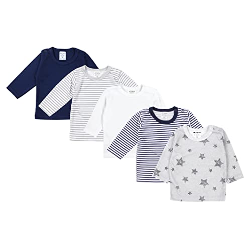 TupTam Baby Jungen Langarmshirt Gestreift 5er Set, Farbe: Mehrfarbig 6, Größe: 50 von TupTam