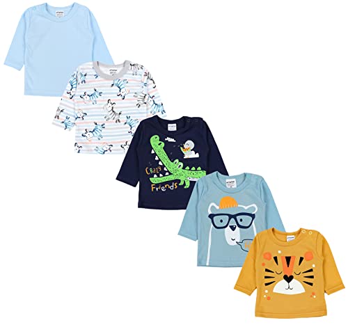 TupTam Baby Jungen Langarmshirt Gestreift 5er Set, Farbe: Mehrfarbig 7, Größe: 104 von TupTam