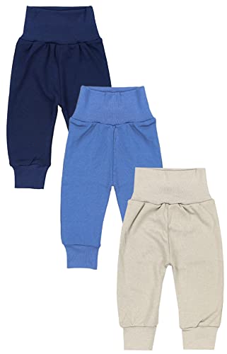 TupTam Baby Jungen Lange Pumphose 3er Pack, Farbe: Beige/Jeansblau/Dunkelblau, Größe: 62 von TupTam