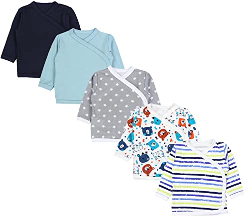 TupTam Baby Langarm Wickelshirt 5er Set aus OEKO-TEX zertifizierten Stoffen Unisex, Farbe: Junge 5, Größe: 68 von TupTam