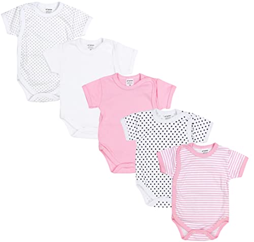 TupTam Baby Mädchen Kurzarm Wickelbody Baumwolle 5er Set, Farbe: Farbenmix 5, Größe: 62 von TupTam