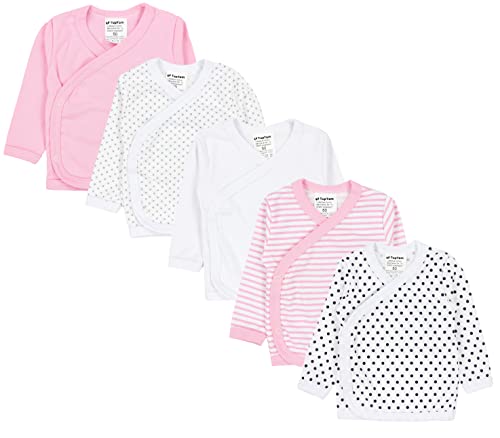 TupTam Baby Mädchen Langarm Wickelshirt Baumwolle 5er Set, Farbe: Mehrfarbig 6, Größe: 50 von TupTam