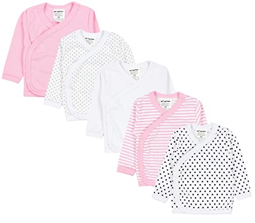 TupTam Baby Mädchen Langarm Wickelshirt Baumwolle 5er Set, Farbe: Mehrfarbig 6, Größe: 74 von TupTam