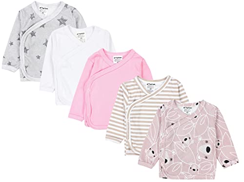 TupTam Baby Mädchen Langarm Wickelshirt Baumwolle 5er Set, Farbe: Mehrfarbig 7, Größe: 62 von TupTam