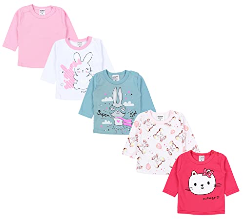 TupTam Baby Mädchen Langarmshirt Gestreift 5er Set, Farbe: Farbenmix 8, Größe: 104 von TupTam