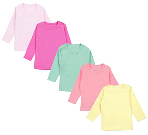 TupTam Baby Mädchen Langarmshirt Sterne 5er Pack, Farbe: Farbenmix 6, Größe: 56 von TupTam