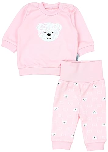 TupTam Baby Mädchen Outfit Langarmshirt mit Print Spruch Babyhose Babykleidung 2teilig, Farbe: Bärchen Rosa Weiß Apricot, Größe: 62 von TupTam