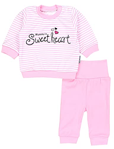 TupTam Baby Mädchen Outfit Langarmshirt mit Print Spruch Babyhose Babykleidung 2teilig, Farbe: Mummy's Sweetheart Streifen Rosa, Größe: 80 von TupTam