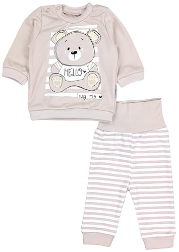 TupTam Baby Mädchen Outfit Langarmshirt mit Print Spruch Babyhose Babykleidung 2teilig, Farbe: Teddybär Beige, Größe: 68 von TupTam