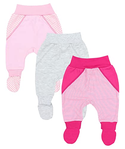 TupTam Baby Mädchen Strampelhose Babyhose mit Fuß 3er Pack, Farbe: Farbenmix 1, Größe: 62 von TupTam