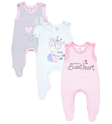 TupTam Baby Mädchen Strampler mit Aufdruck Spruch 3er Pack, Farbe: Farbenmix 1, Größe: 80 von TupTam