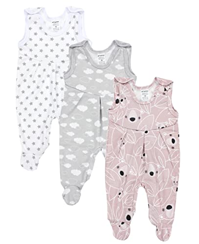 TupTam Baby Mädchen Strampler mit Fuß 3er Pack, Farbe: Farbenmix 1, Größe: 56 von TupTam