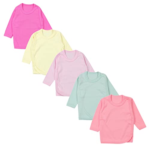 TupTam Baby Mädchen Wickelshirt Langarmshirt 5er Set, Farbe: Farbenmix 1, Größe: 50 von TupTam