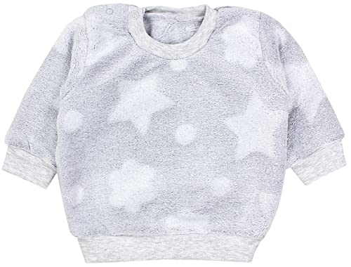 TupTam Baby Unisex Fleece Pullover Jungen Langarmshirt Mädchen Winter Warm Kleinkind, Farbe: Sterne Grau, Größe: 110 von TupTam