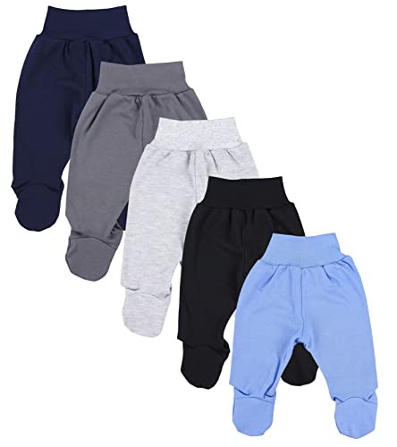 TupTam Baby Unisex Hose mit Fuß Bunte 5er Pack, Farbe: Junge 5, Größe: 62 von TupTam