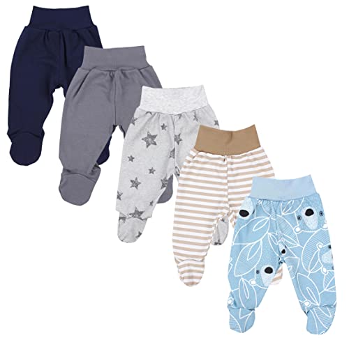 TupTam Baby Unisex Hose mit Fuß Bunte 5er Pack, Farbe: Junge 6, Größe: 56 von TupTam