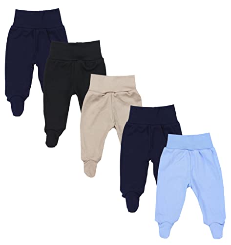 TupTam Baby Unisex Hose mit Fuß Bunte 5er Pack, Farbe: Junge 8, Größe: 50 von TupTam