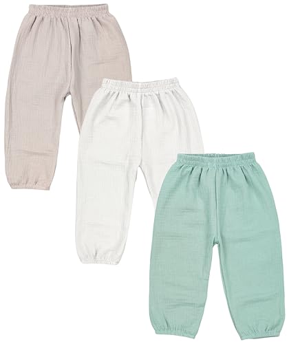 TupTam Baby Unisex Jungen Musselin Hose Mädchen Leichte Sommerhose Musselinhose Pumphose 3er Pack, Farbe: Hellbeige Dunkelbeige Salbeigrün, Größe: 116 TupTam Baby Unisex Jungen Musselin Hose Mädchen Leichte Sommerhose Musselinhose Pumphose 3er Pack, Farbe: Hellbeige Dunkelbeige Salbeigrün, Größe: 116 von TupTam