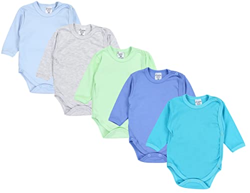 TupTam Baby Unisex Langarm Wickelbody im 5er Set, Farbe: Junge 6, Größe: 50 von TupTam