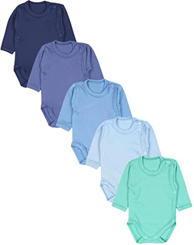 TupTam Baby Body Langarm – Wickelbody Langarm im 5er Pack aus Baumwolle für Mädchen und Jungen, Farbe: Dunkelblau Jeans Blau Mintgrün, Größe: 68 TupTam Baby Body Langarm – Wickelbody Langarm im 5er Pack aus Baumwolle für Mädchen und Jungen, Farbe: Dunkelblau Jeans Blau Mintgrün, Größe: 68 von TupTam