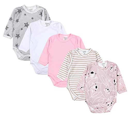TupTam Baby Body Langarm – Wickelbody Langarm im 5er Pack aus Baumwolle für Mädchen und Jungen, Farbe: Mädchen 8, Größe: 50 von TupTam