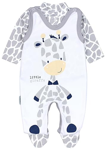 TupTam Baby Mädchen Jungen Strampler mit Langarmshirt Aufdruck Spruch 2 teilig, Farbe: Giraffe, Größe: 68 von TupTam