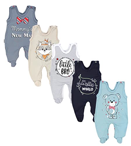 TupTam Baby Unisex Strampler mit Aufdruck Spruch 5er Pack, Farbe: Junge, Größe: 56 von TupTam