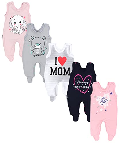 TupTam Baby Unisex Strampler mit Aufdruck Spruch 5er Pack, Farbe: Mädchen 2, Größe: 62 von TupTam