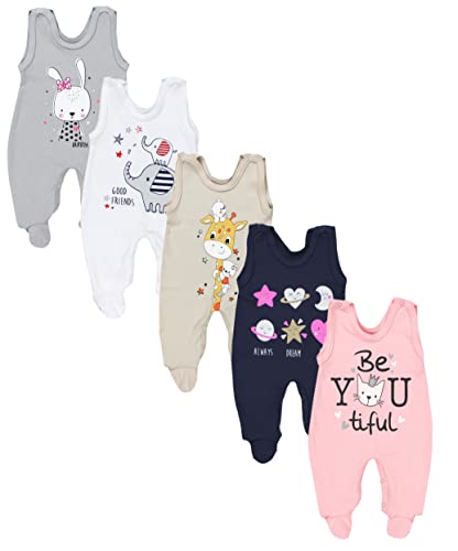 TupTam Baby Unisex Strampler mit Aufdruck Spruch 5er Pack, Farbe: Mädchen 3, Größe: 62 von TupTam
