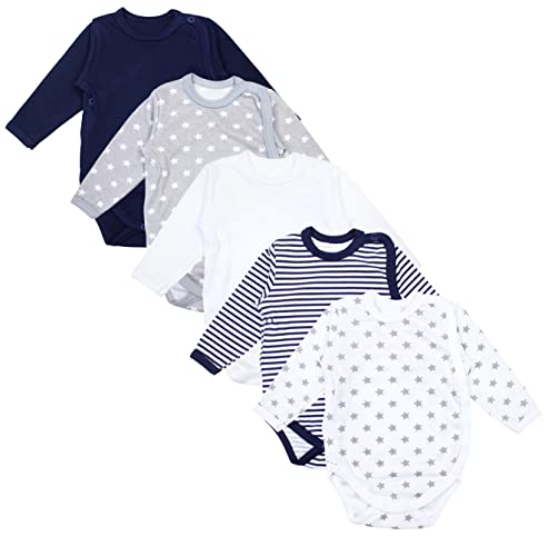 TupTam Baby Unisex Langarm Wickelbody Print/Uni 5er Pack, Farbe: Mehrfarbig, Größe: 68 von TupTam