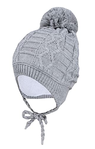 TupTam Baby Winter Mütze Strickmütze zum Binden, Farbe: Grau, Hat Size: 39-41 von TupTam