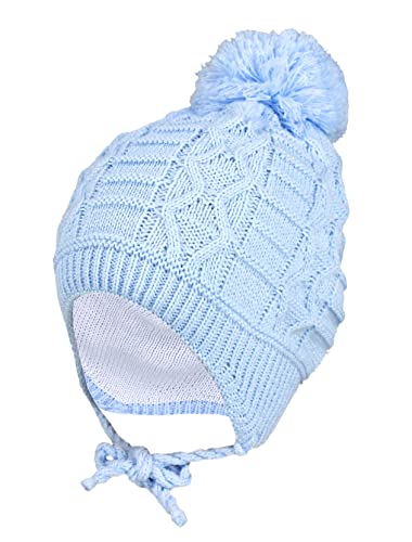 TupTam Baby Winter Mütze Strickmütze zum Binden, Farbe: Hellblau, Hat Size: 39-41 von TupTam