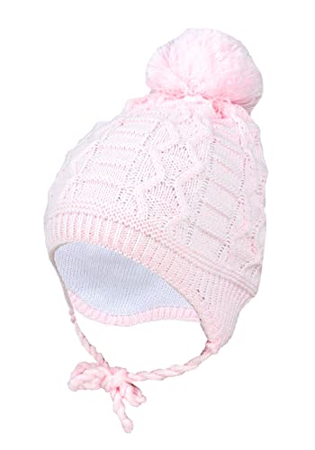 TupTam Baby Winter Mütze Strickmütze zum Binden, Farbe: Hellrosa, Hat Size: 39-41 von TupTam