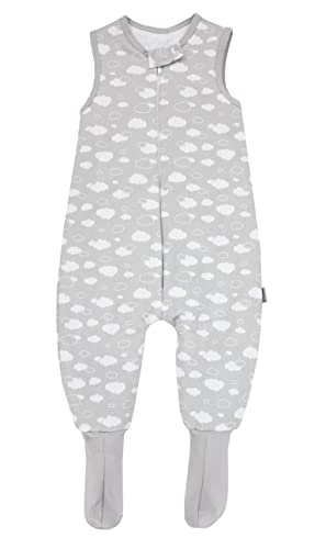TupTam Baby Winter Schlafsack mit Beinen und Füßen OEKO- TEX zertifizierte Materialien, 2.5 TOG, Unisex, Farbe: Wolken Grau, Größe: 80-86 von TupTam