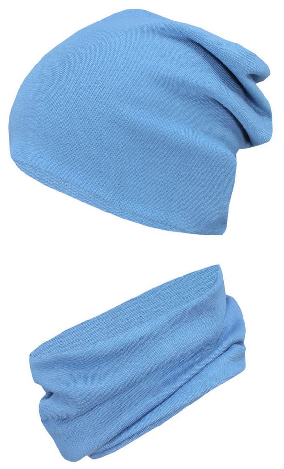 TupTam Beanie Kinder Beanie Mütze Schlauchschal Set aus Jersey und Rippstoff von TupTam