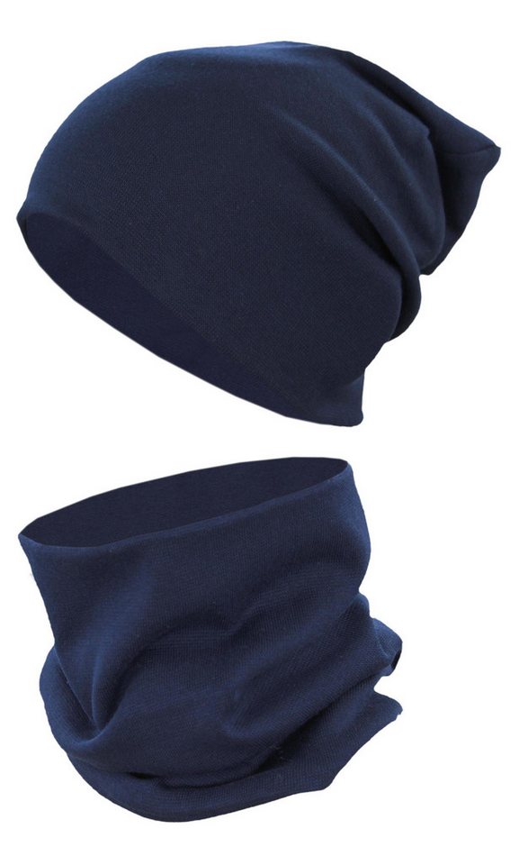 TupTam Beanie Kinder Beanie Mütze Schlauchschal Set aus Jersey und Rippstoff von TupTam