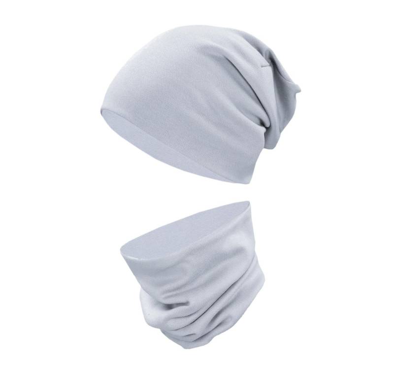 TupTam Beanie Kinder Beanie Mütze Schlauchschal Set aus Jersey und Rippstoff von TupTam