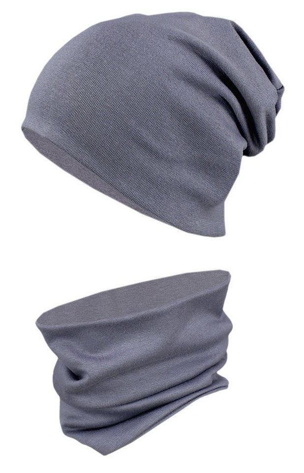 TupTam Beanie Kinder Beanie Mütze Schlauchschal Set aus Jersey und Rippstoff von TupTam