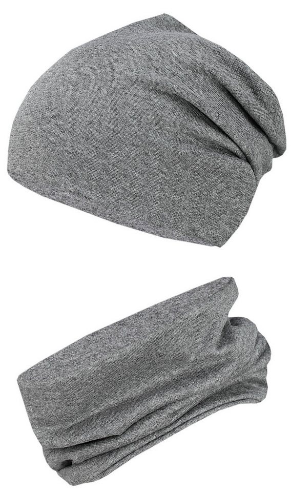 TupTam Beanie Kinder Beanie Mütze Schlauchschal Set aus Jersey und Rippstoff von TupTam