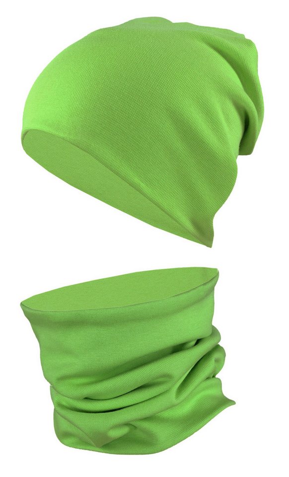 TupTam Beanie Kinder Beanie Mütze Schlauchschal Set aus Jersey und Rippstoff von TupTam