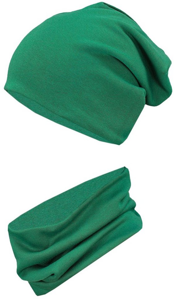 TupTam Beanie Kinder Beanie Mütze Schlauchschal Set aus Jersey und Rippstoff von TupTam