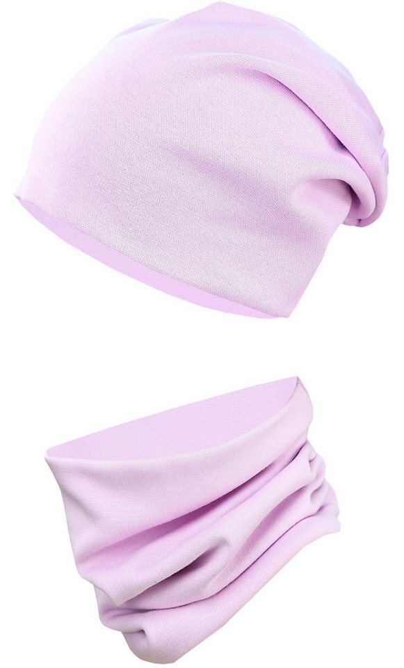 TupTam Beanie Kinder Beanie Mütze Schlauchschal Set aus Jersey und Rippstoff von TupTam