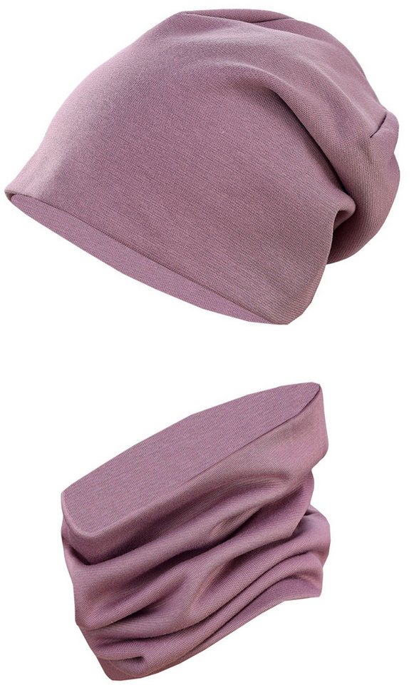 TupTam Beanie Kinder Beanie Mütze Schlauchschal Set aus Jersey und Rippstoff von TupTam