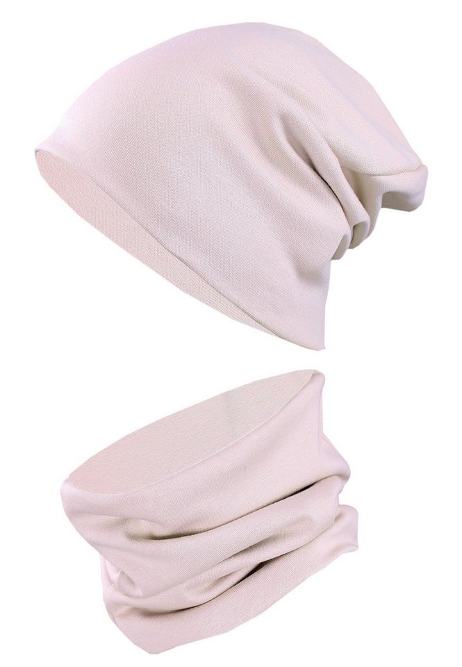 TupTam Beanie Kinder Beanie Mütze Schlauchschal Set aus Jersey und Rippstoff von TupTam