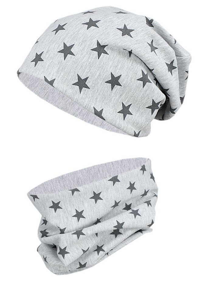 TupTam Beanie TupTam Unisex Kinder Beanie Mütze Schlauchschal Set von TupTam