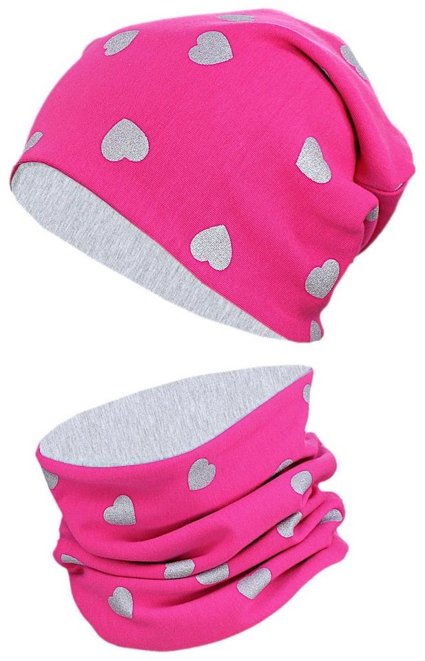TupTam Beanie TupTam Unisex Kinder Beanie Mütze Schlauchschal Set von TupTam