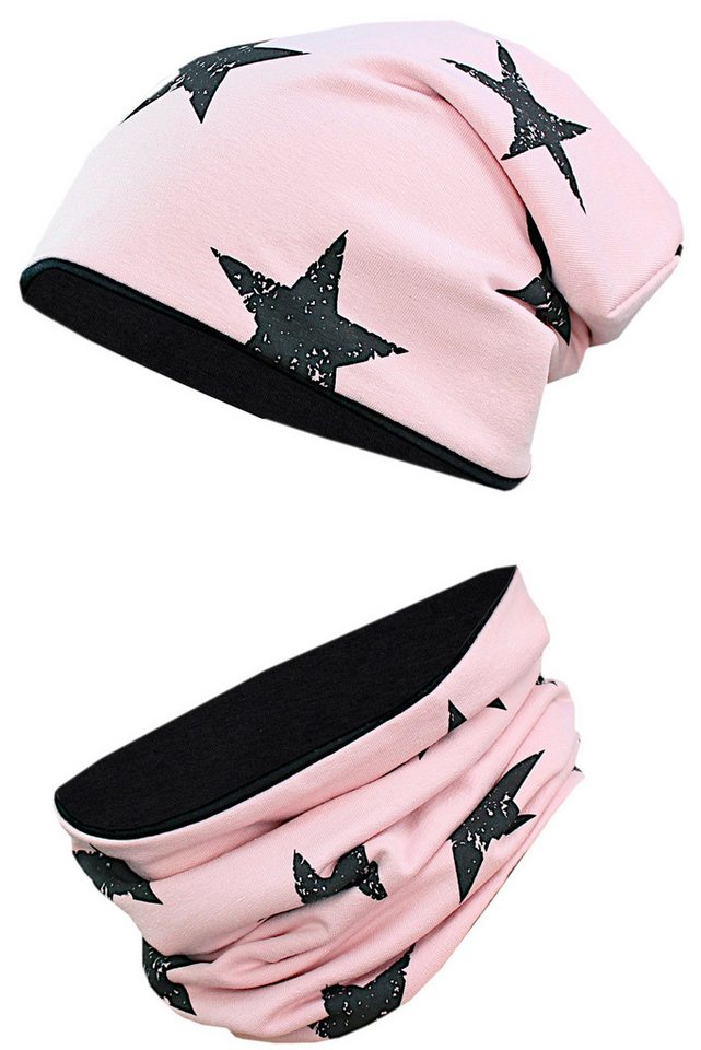 TupTam Beanie TupTam Unisex Kinder Beanie Mütze Schlauchschal Set von TupTam