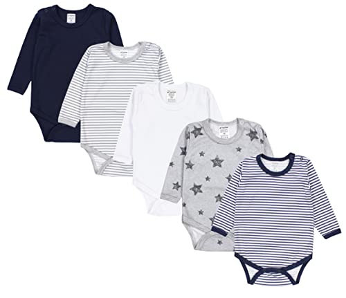 TupTam Baby Body Langarm – Weicher Body Baby 5er Pack aus Baumwolle, Unifarben, OEKO-TEX Zertifiziert, Farbe: Farbenmix 4, Größe: 80 von TupTam