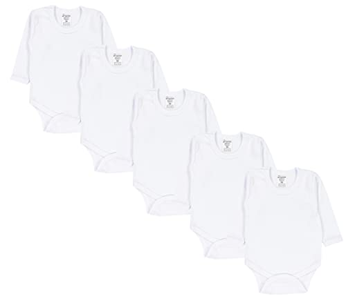TupTam Baby Body Langarm – Weicher Body Baby 5er Pack aus Baumwolle, Unifarben, OEKO-TEX Zertifiziert, Farbe: Farbenmix 5, Größe: 86 von TupTam